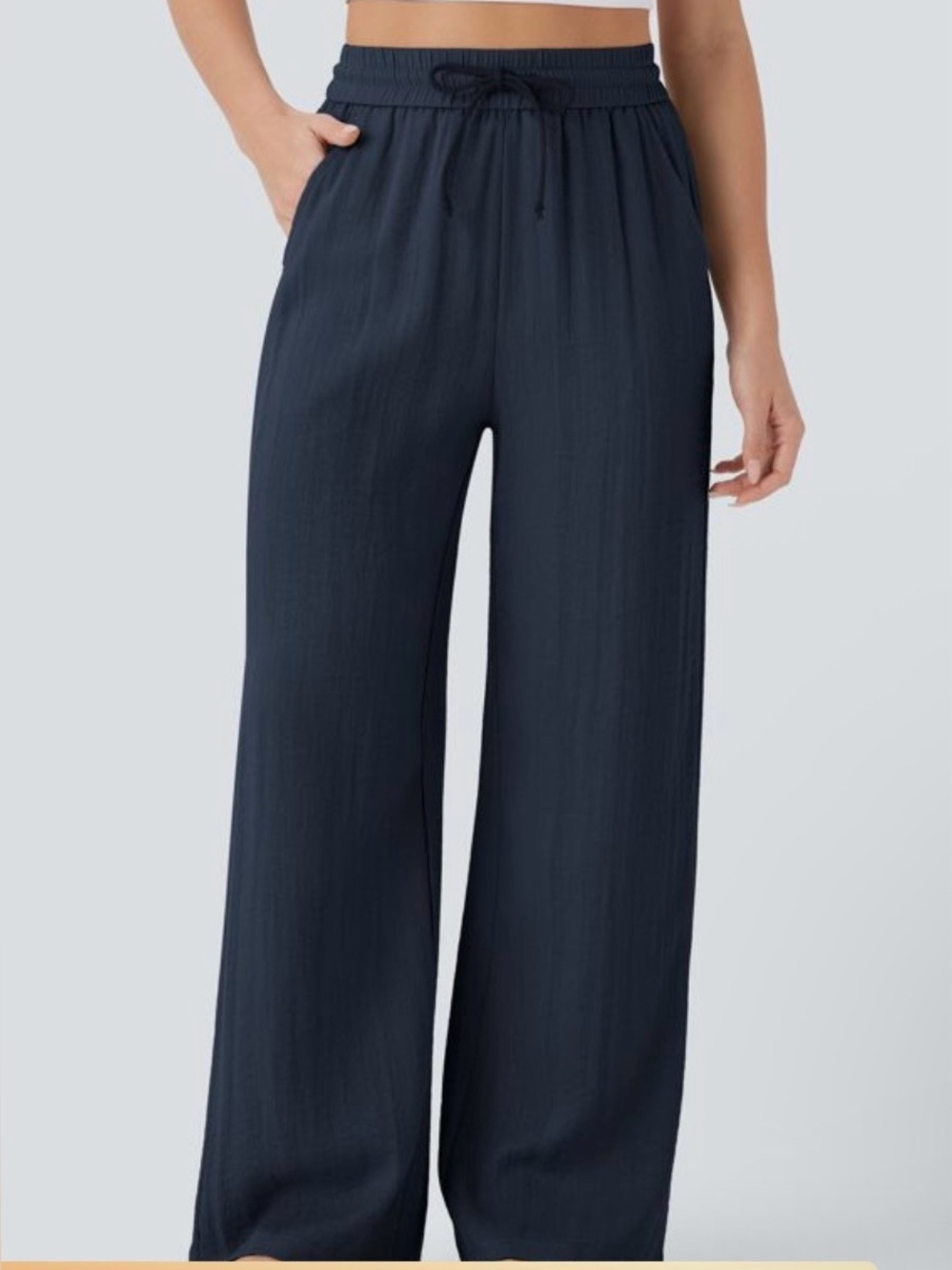 HALARA Midnight Navy Wide-Leg Drawstring Pants